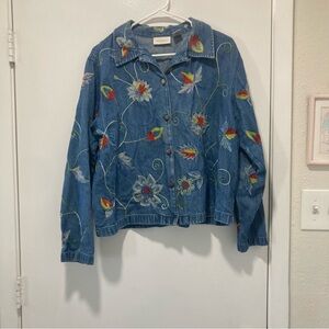 Studio Works Vintage Women’s Embroidered Denim Jacket